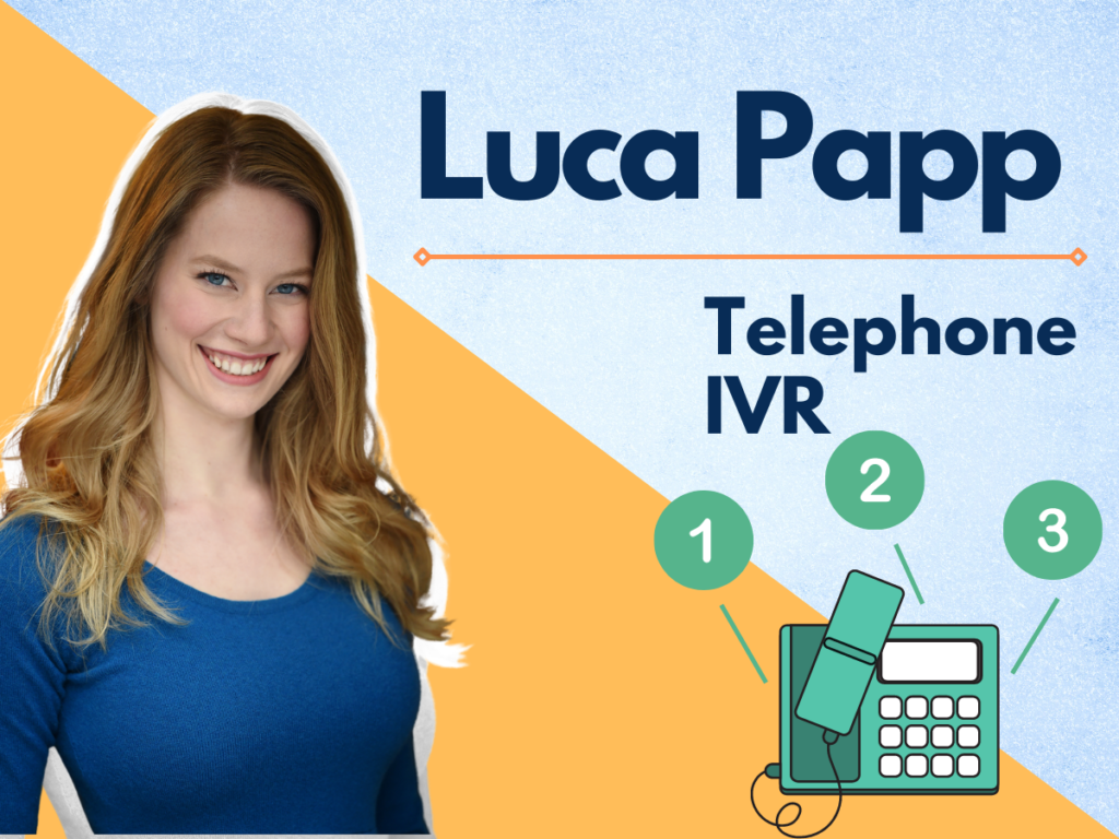 Luca Papp promotional image for telephone/IVR voiceover service